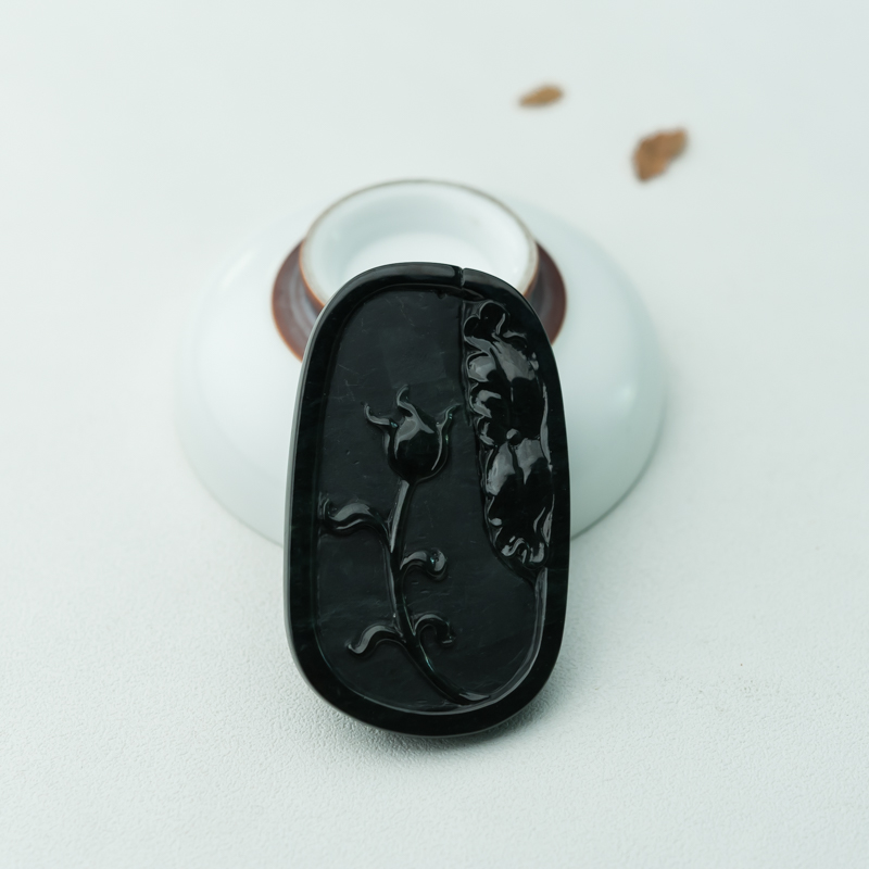 缅甸天然墨翠飞龙在天吊坠-红掌柜