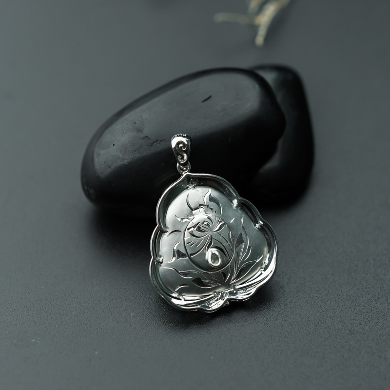 缅甸天然飘翠翡翠弥勒佛吊坠-红掌柜