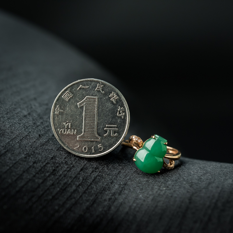 糯种翡翠戒指-红掌柜