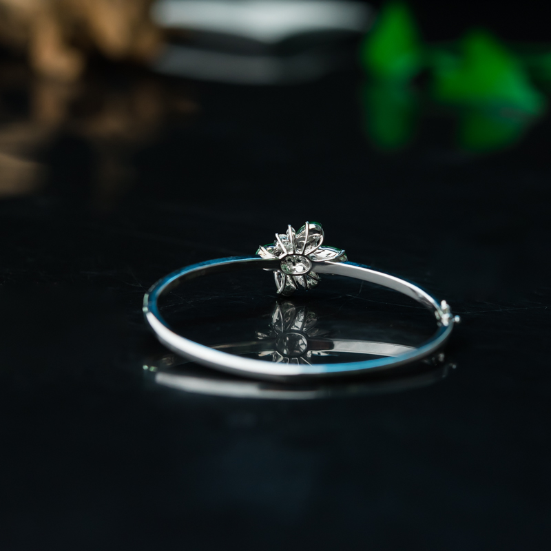 缅甸天然阳绿翡翠随形手环-红掌柜