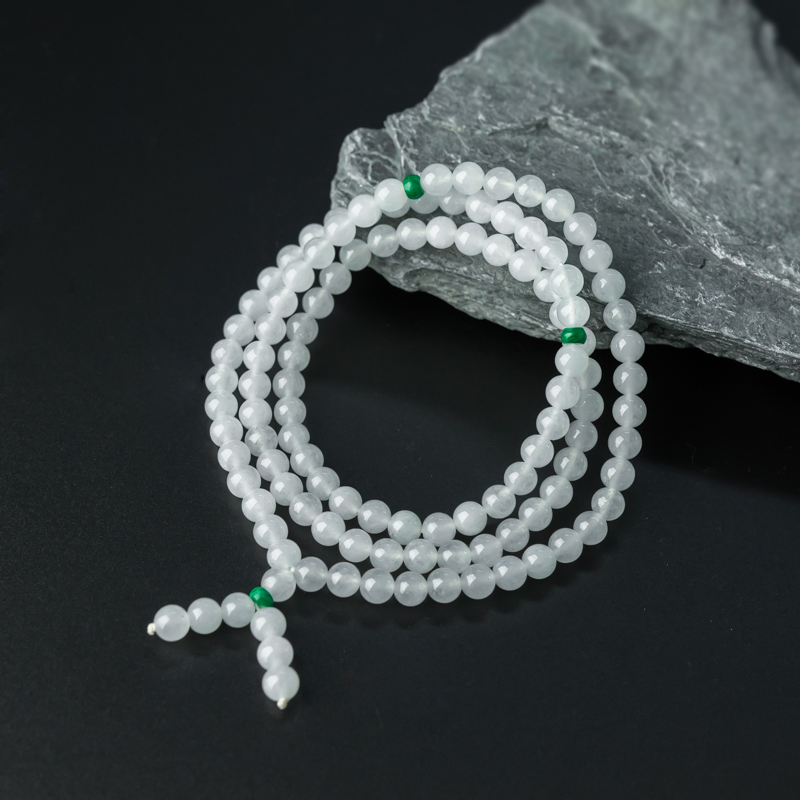 缅甸天然翡翠108佛珠-红掌柜