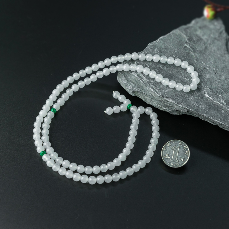 糯冰种翡翠佛珠-红掌柜