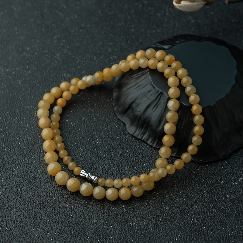 天然糯种黄翡项链-红掌柜