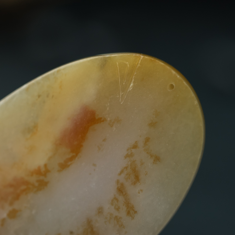 缅甸天然糯种俏色翡翠吊坠-红掌柜