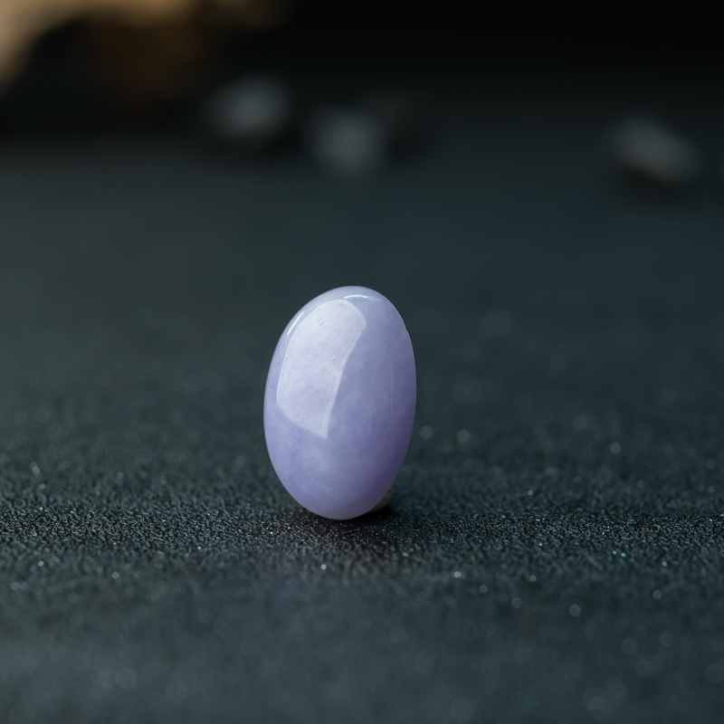 天然糯种紫罗兰翡翠戒面-红掌柜