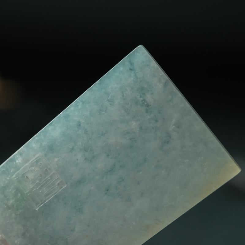 缅甸天然糯冰种淡晴水翡翠吊坠-红掌柜