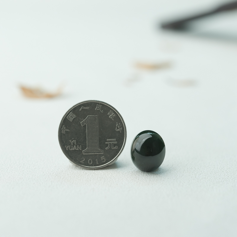 糯冰种墨翠蛋面-红掌柜