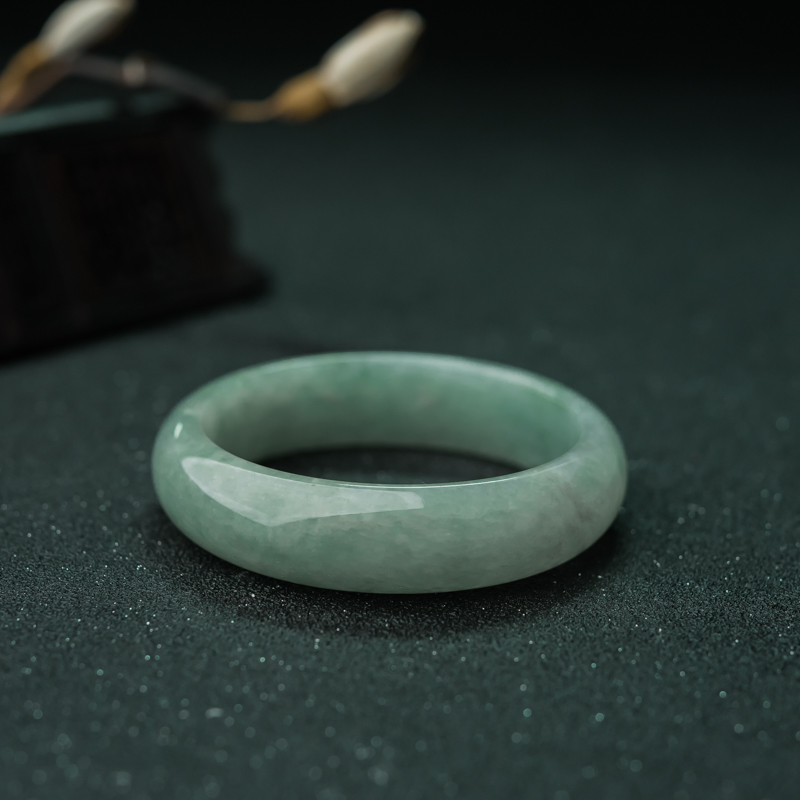 糯冰种翡翠平安镯-红掌柜