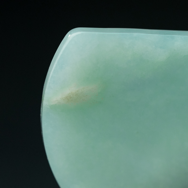 缅甸天然糯冰种翡翠无事牌吊坠-红掌柜