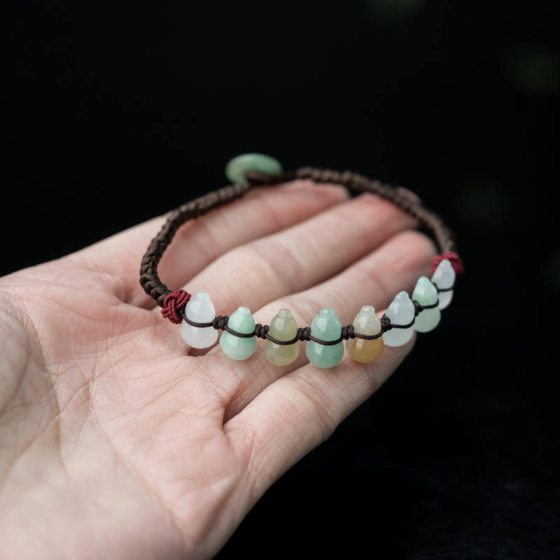 天然翡翠福禄手串-红掌柜