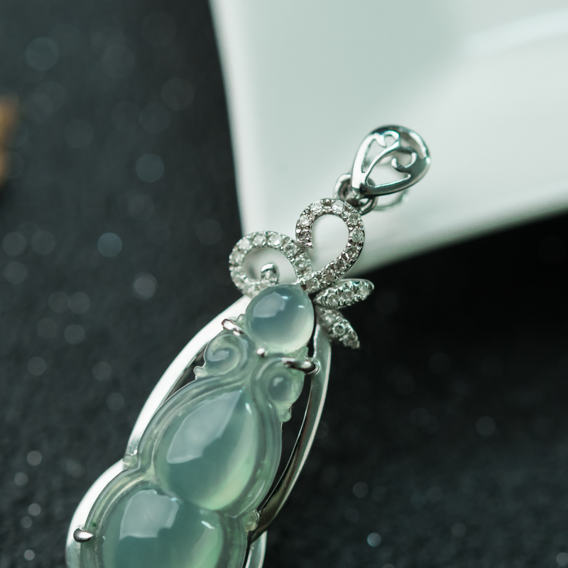 淡晴水翡翠福禄双全吊坠-红掌柜