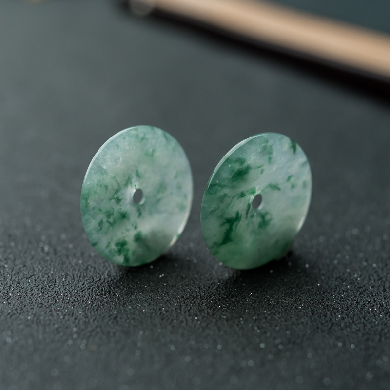缅甸冰种飘花翡翠平安扣-红掌柜