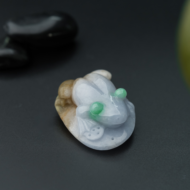 缅甸天然糯种福禄寿翡翠招财进宝吊坠-红掌柜