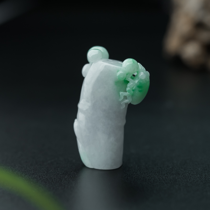 缅甸天然糯种飘翠翡翠节节高升吊坠-红掌柜