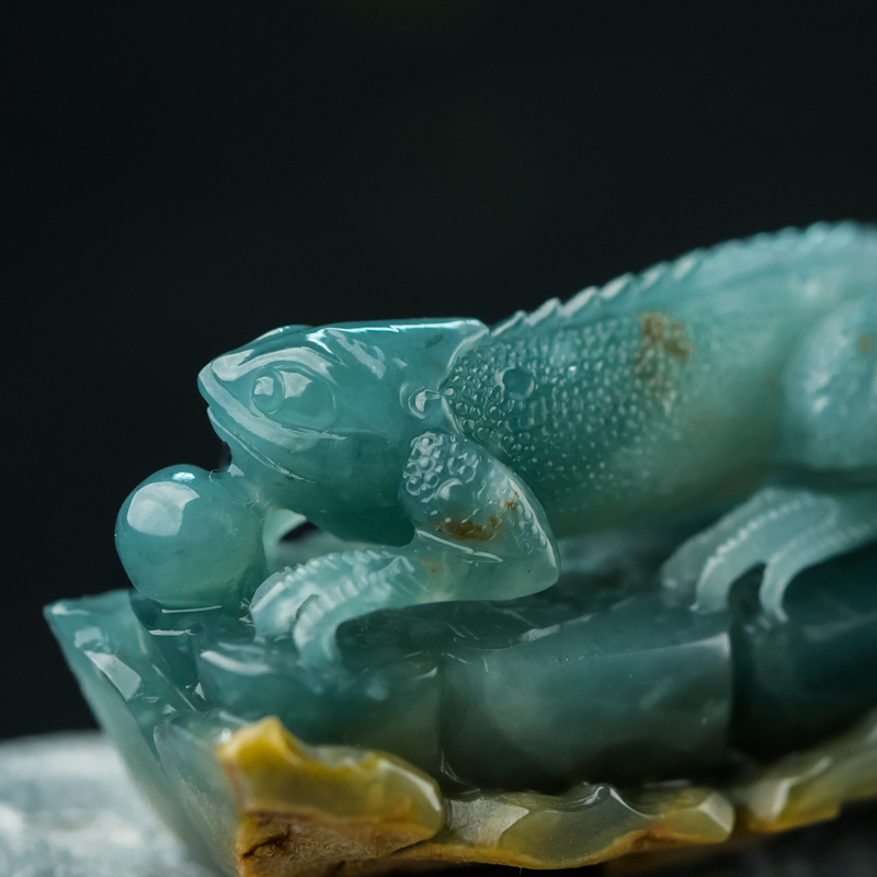 天然糯种蓝绿翡翠两用款-红掌柜