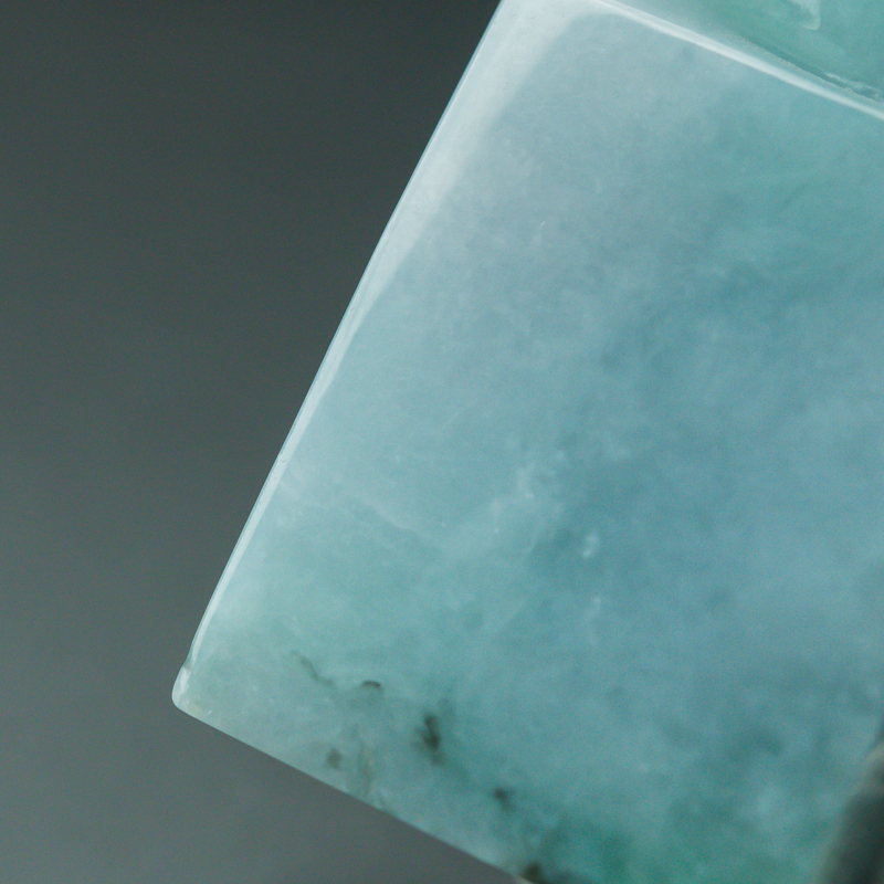 缅甸天然糯种飘翠翡翠印章-红掌柜