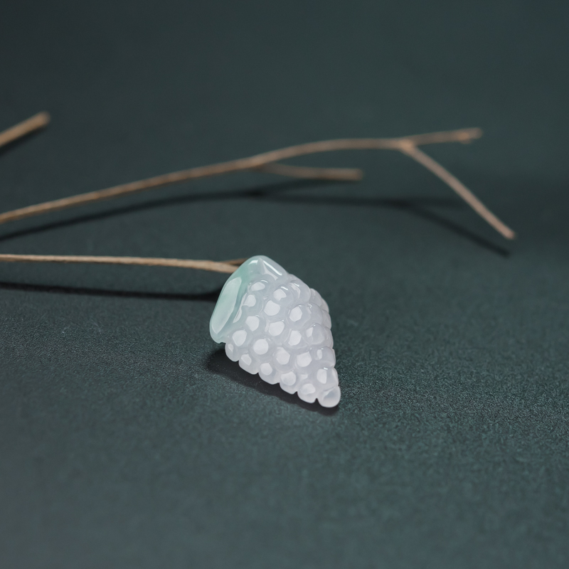 缅甸糯冰种春带彩翡翠多子多福吊坠-红掌柜