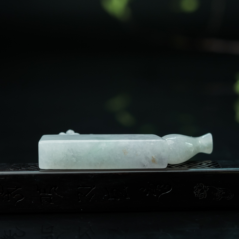 缅甸天然糯种翡翠烟滤嘴-红掌柜