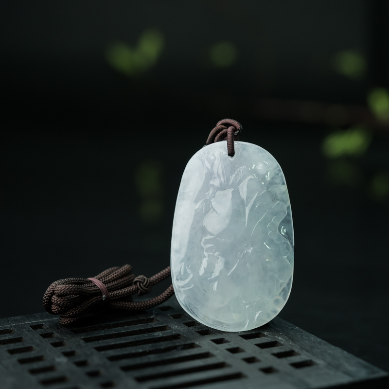 缅甸天然翡翠金玉满堂吊坠-红掌柜