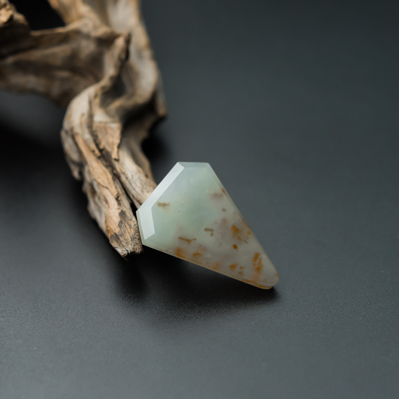 缅甸糯种俏色翡翠平安无事牌吊坠-红掌柜