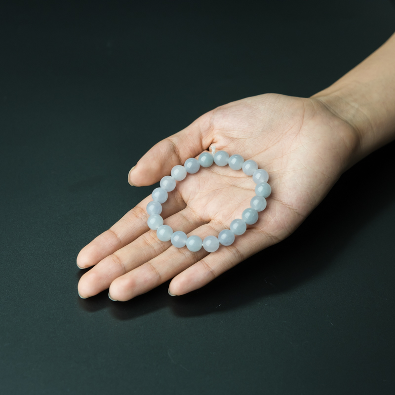 糯冰种晴水翡翠手串-红掌柜