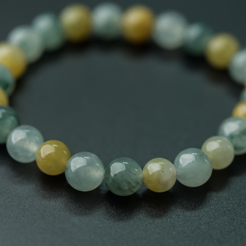 缅甸天然糯冰种翡翠手串-红掌柜