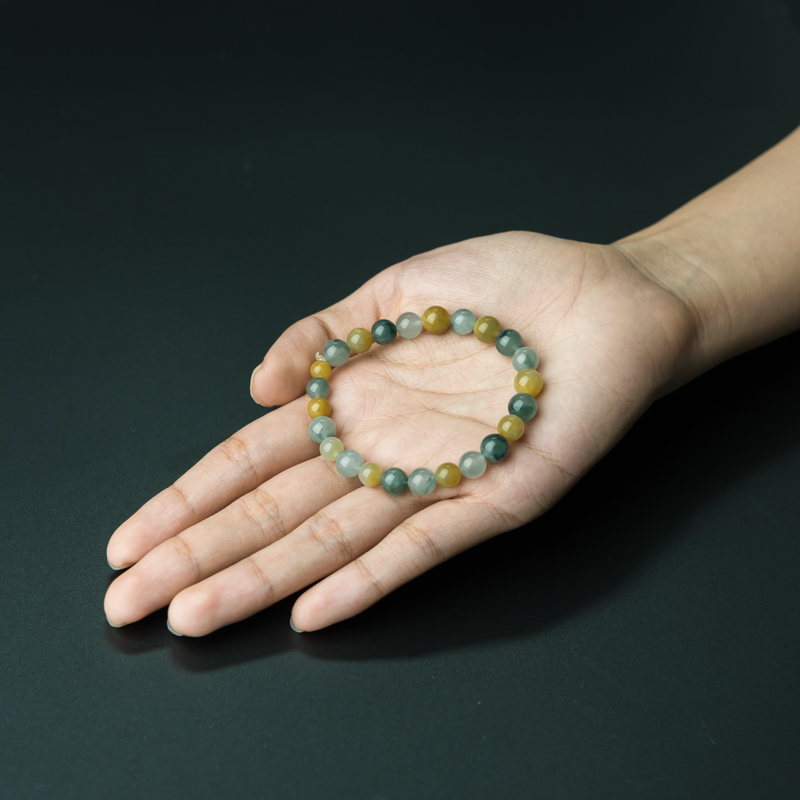 糯冰种双彩翡翠手串-红掌柜