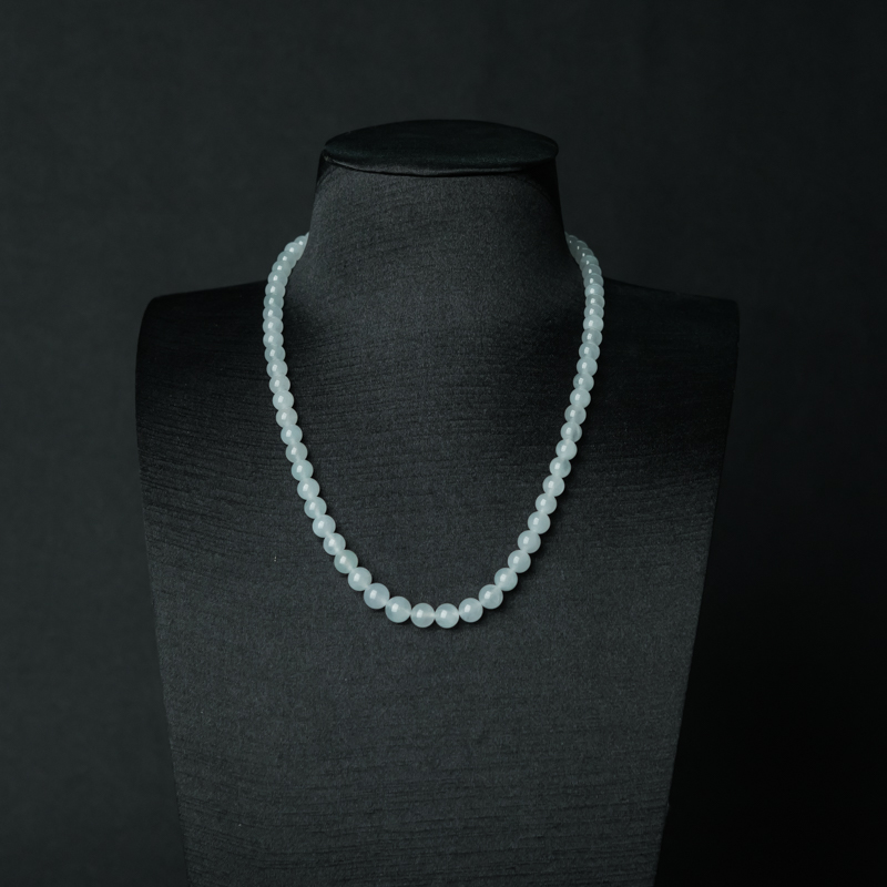 缅甸天然糯冰种翡翠项链-红掌柜