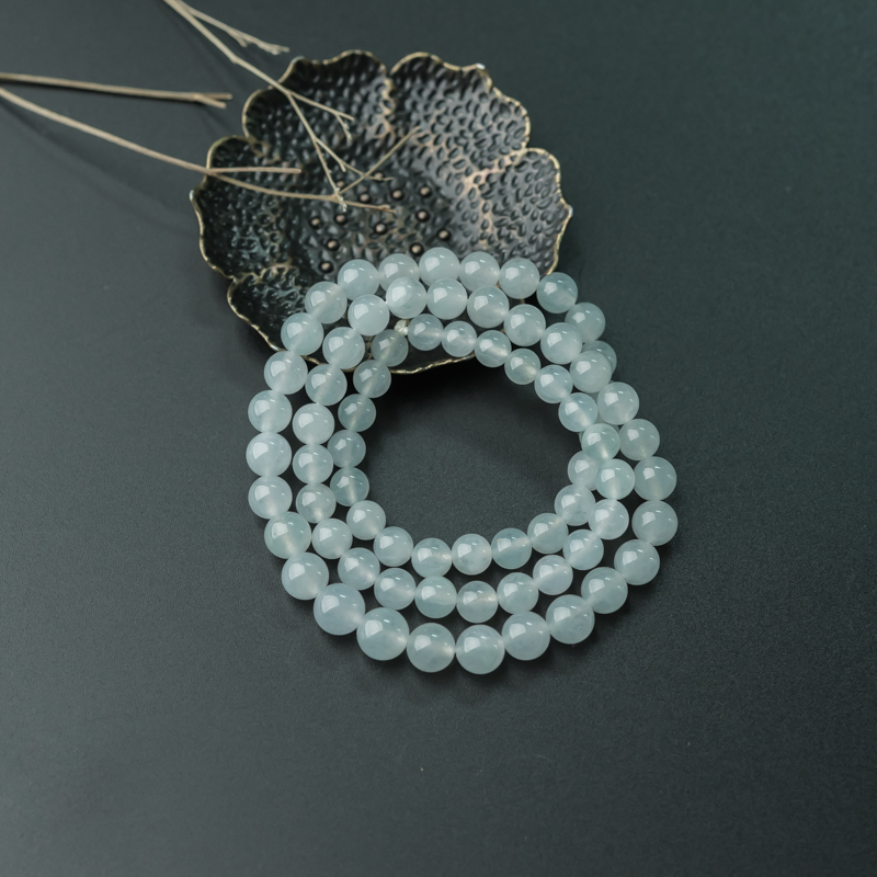 缅甸糯冰种翡翠项链-红掌柜