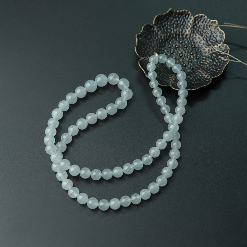 糯冰种翡翠项链-红掌柜