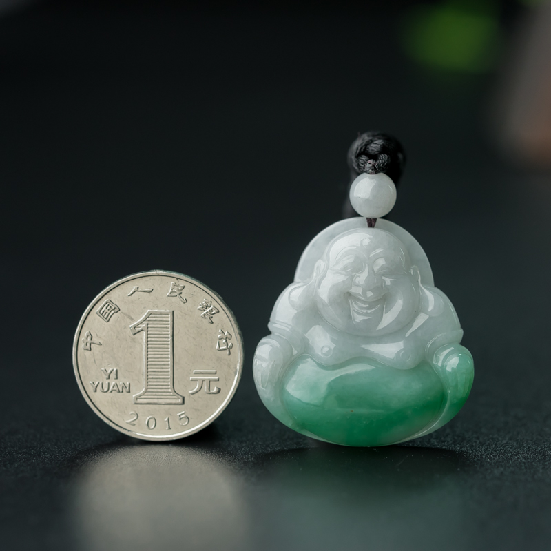 糯种飘翠翡翠吊坠-红掌柜