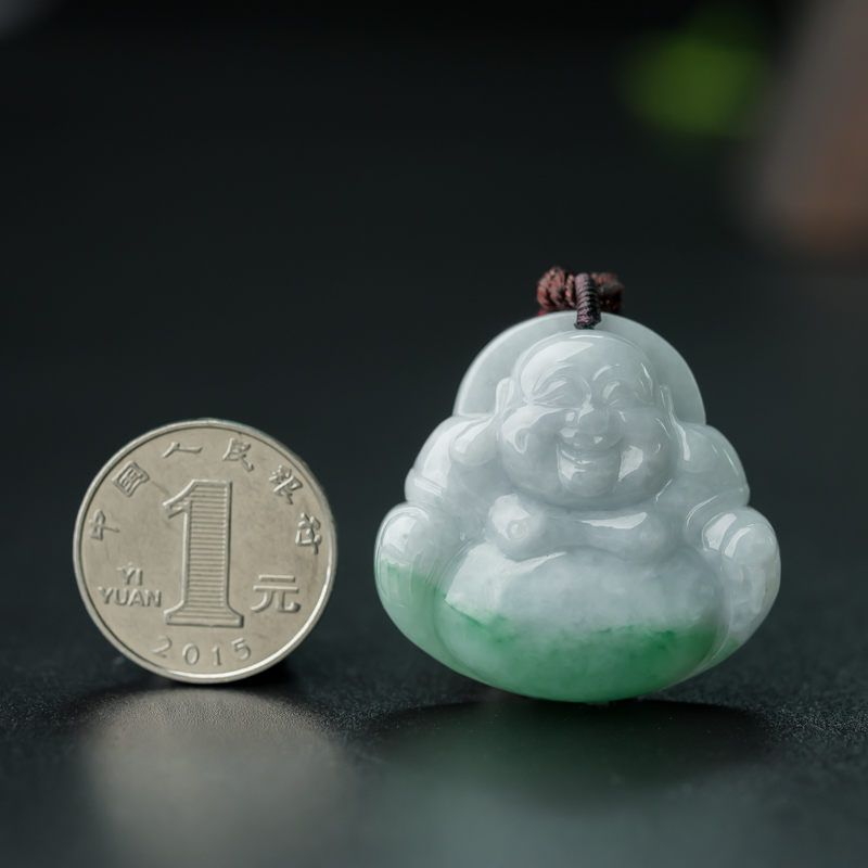 糯种飘翠翡翠吊坠-红掌柜