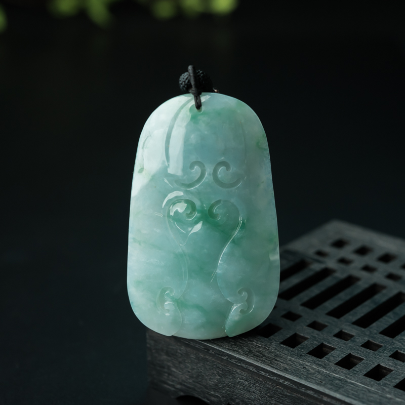 缅甸天然飘翠翡翠飞龙在天吊坠-红掌柜