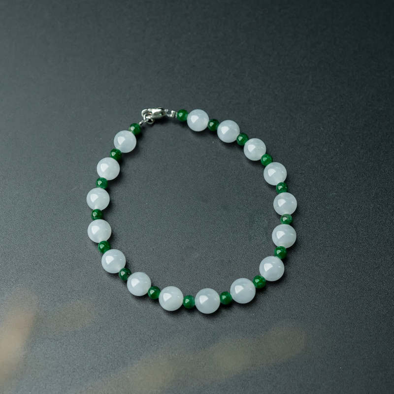 缅甸天然翡翠手链-红掌柜