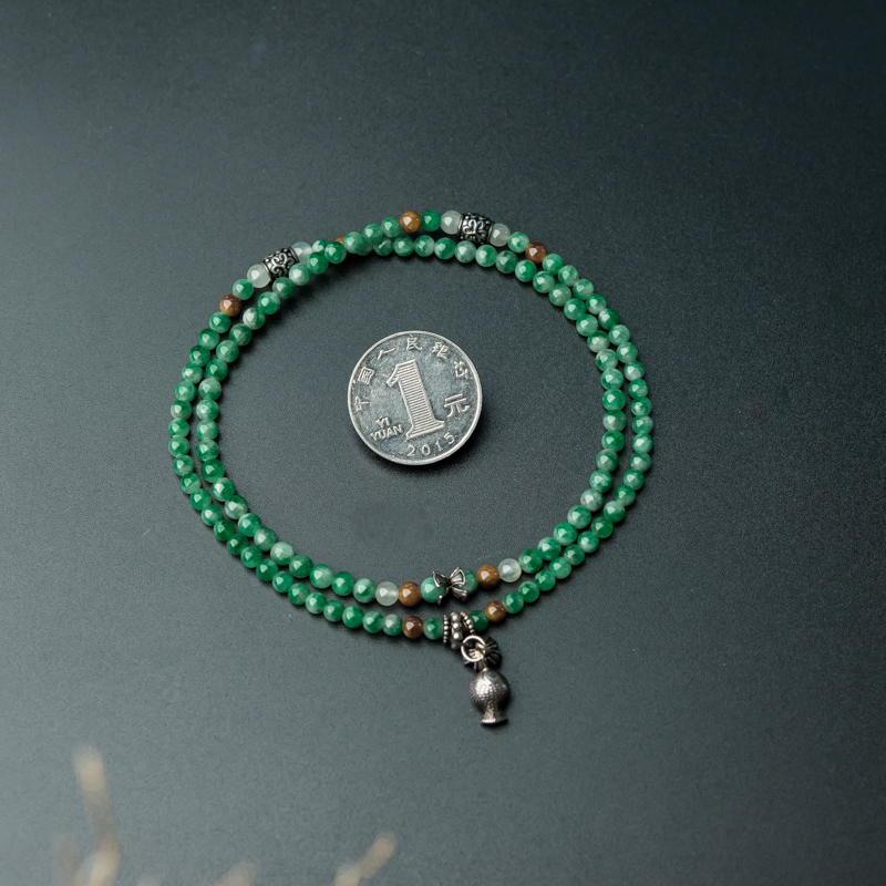 糯种翡翠项链手串两用款-红掌柜