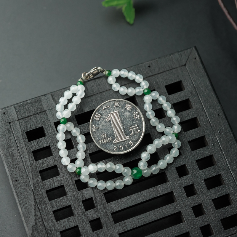 糯冰种翡翠手链-红掌柜