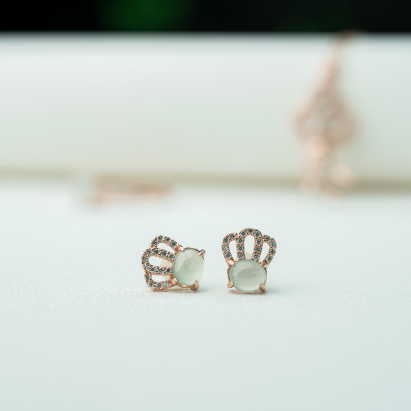 银镶缅甸天然翡翠三件套-红掌柜