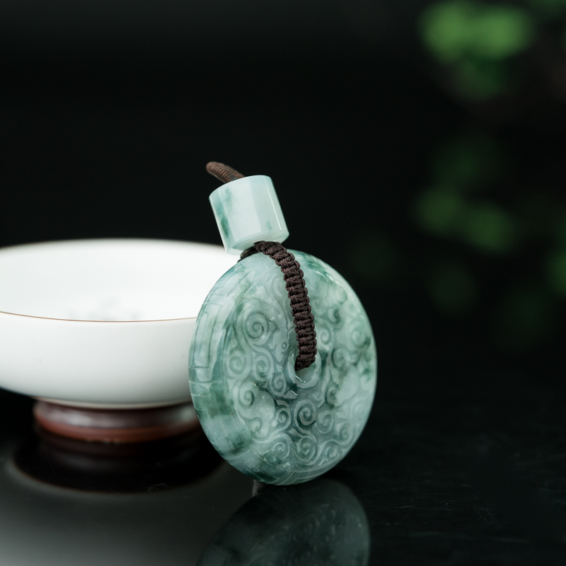 糯种翡翠平安扣吊坠-红掌柜