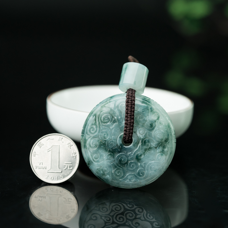 天然翡翠平安扣吊坠-红掌柜