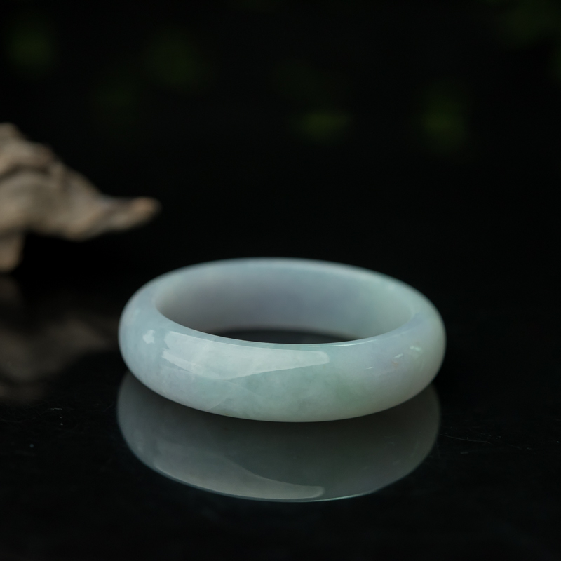 缅甸天然春带彩翡翠平安镯-红掌柜