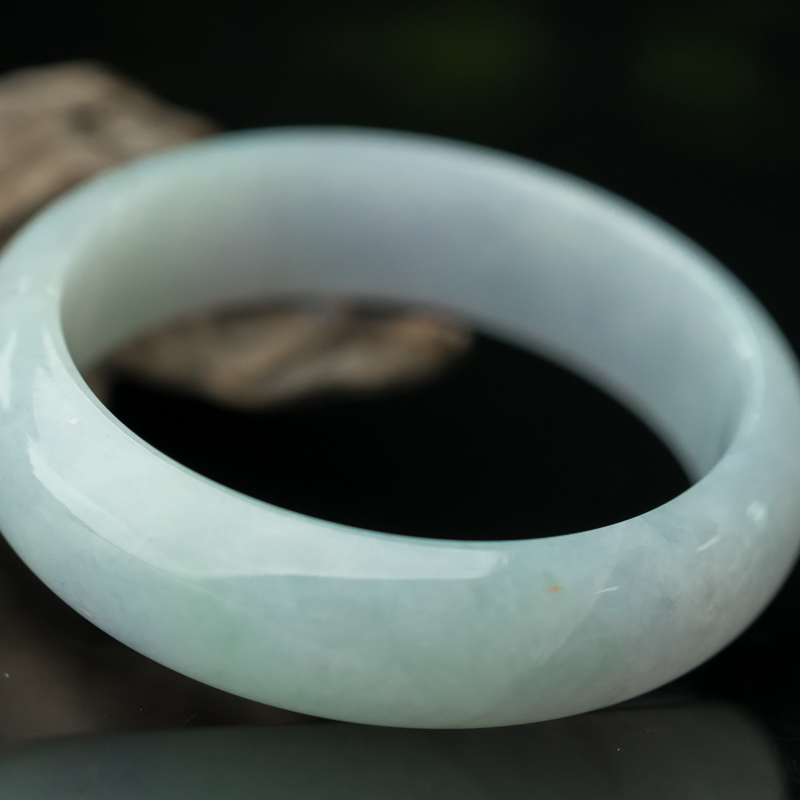 缅甸天然糯种翡翠平安镯-红掌柜