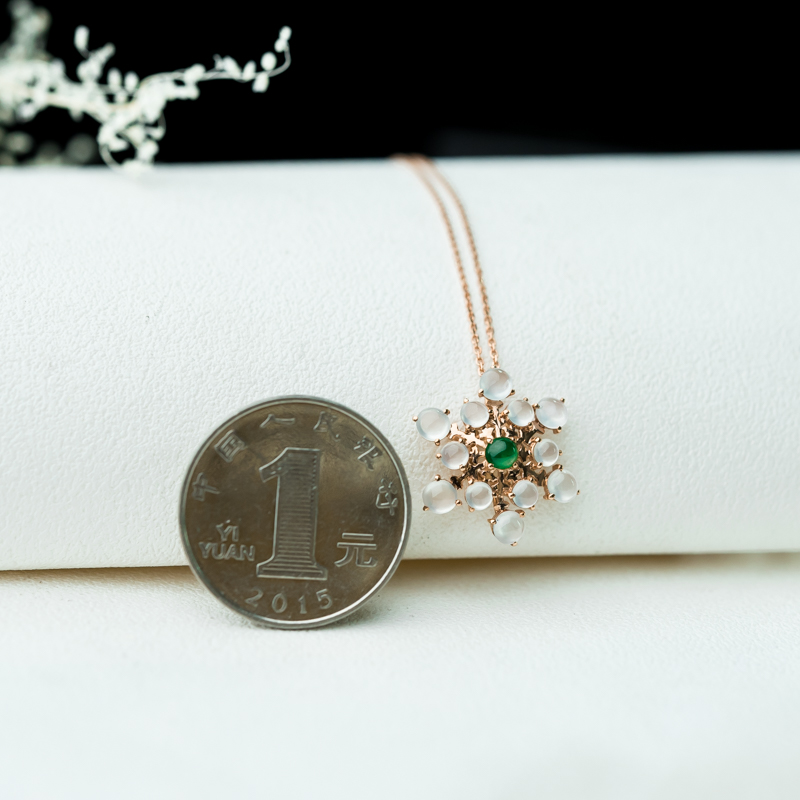 冰种翡翠吊坠-红掌柜