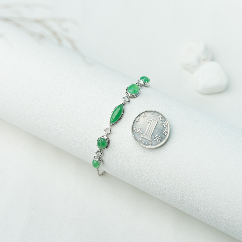 糯冰种翡翠手链-红掌柜