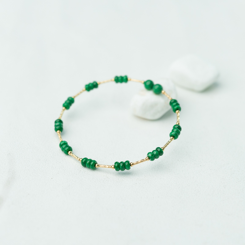 天然糯种翠绿翡翠手镯-红掌柜