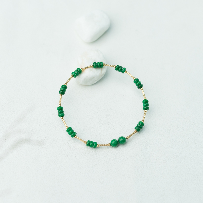 缅甸天然翠绿翡翠手镯-红掌柜