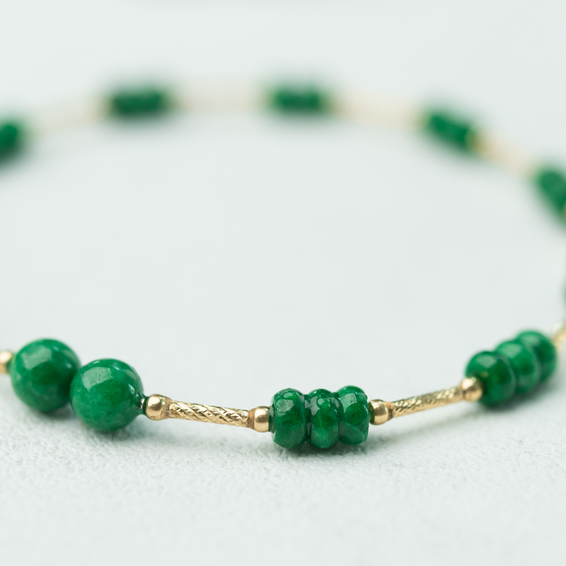 缅甸天然糯种翡翠手镯-红掌柜