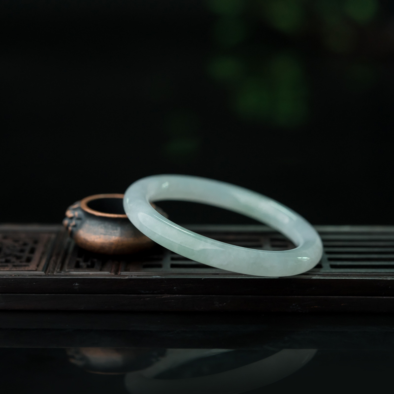 淡晴水翡翠童镯-红掌柜