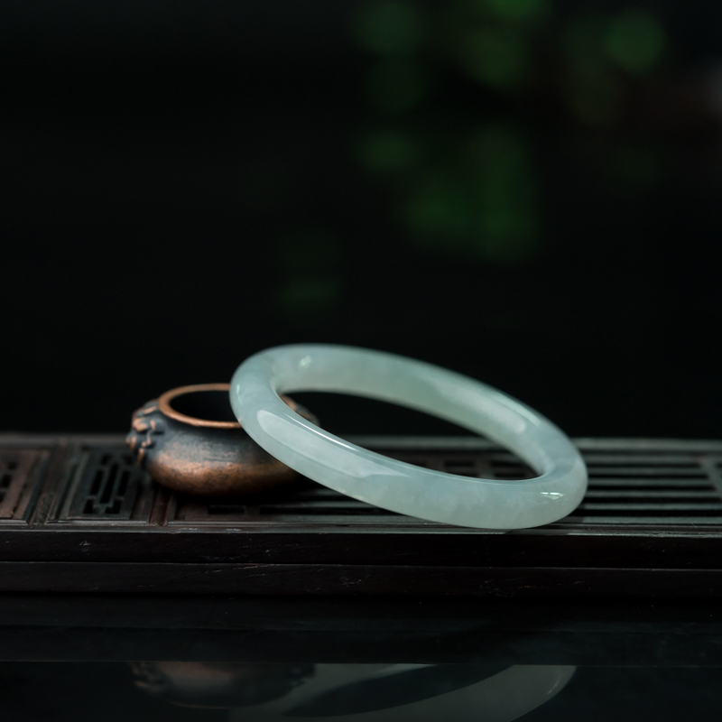 淡晴水翡翠童镯-红掌柜