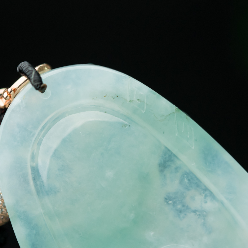 缅甸天然糯冰种翡翠凤凰吊坠-红掌柜