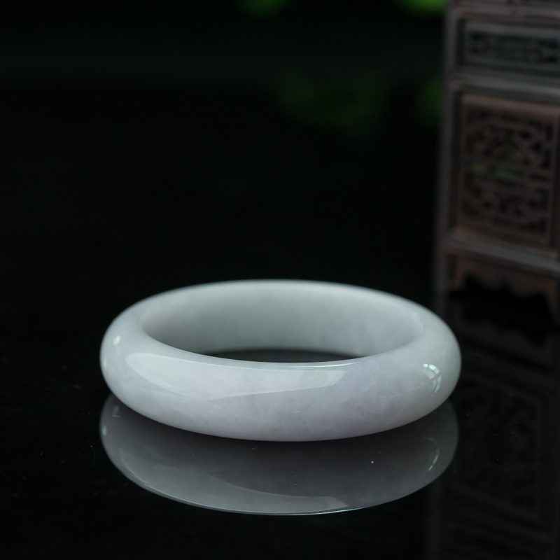 天然糯种翡翠平安镯-红掌柜